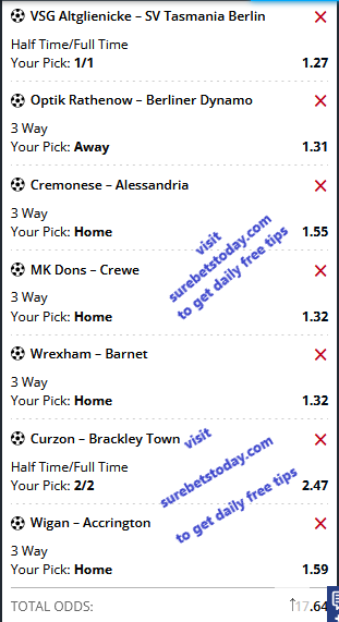 5th APRIL FREE MULTIBET OF THE DAY